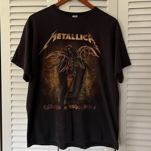 Vintage Delta Pro Weight Black Metallica Graphic Tee